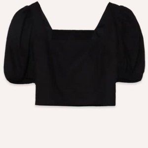 TWL black linen top The Willow Label